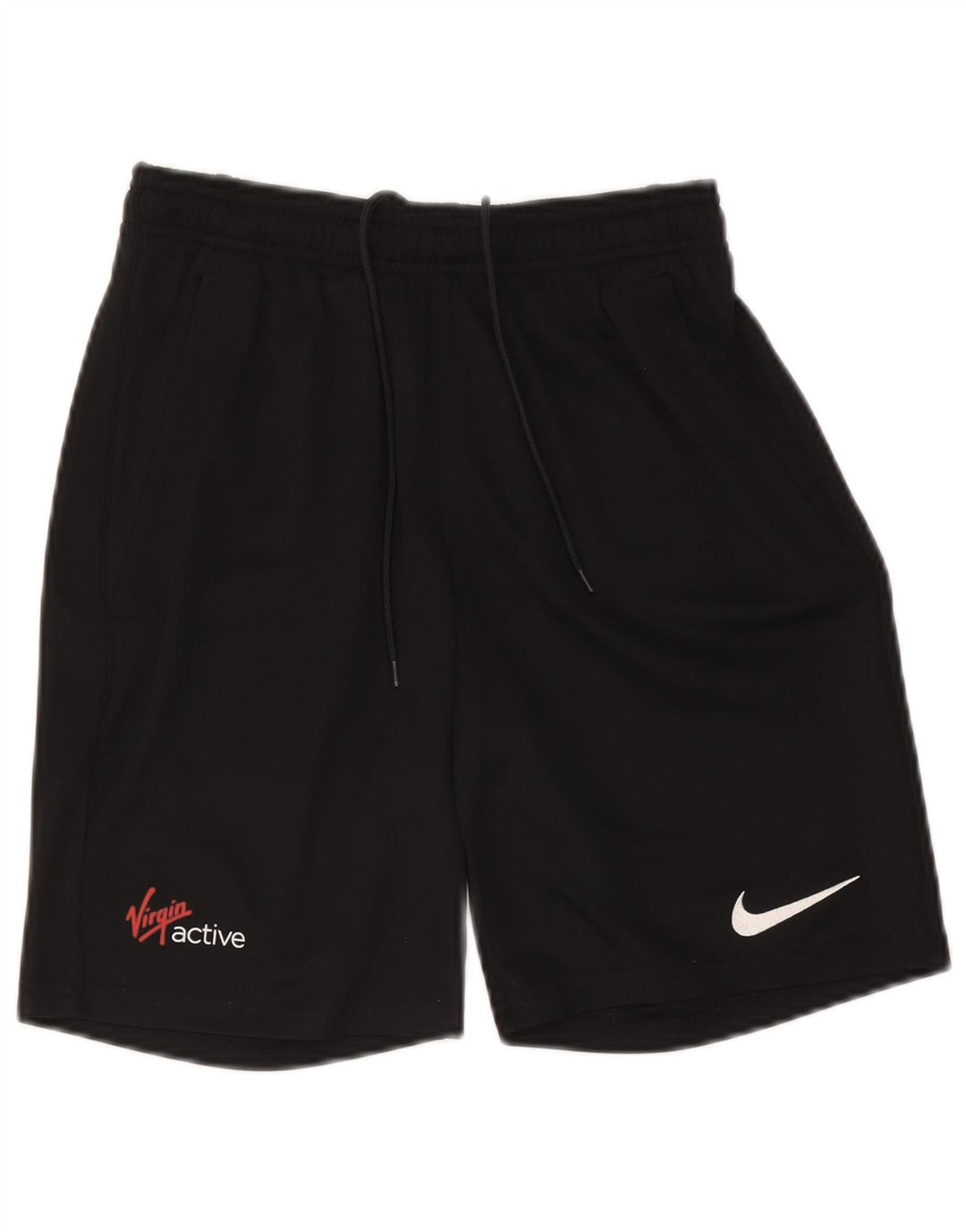 Shorts esportivos femininos Nike Dri Fit UK 8 pequenos poliéster preto