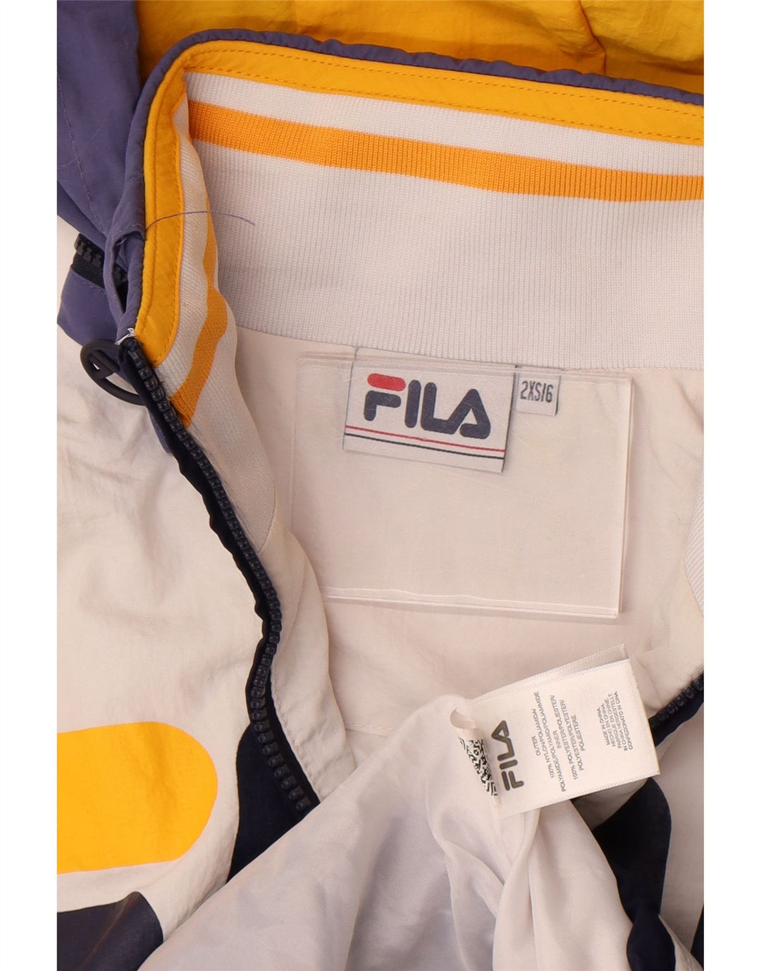 Jaqueta Fila Boys Oversized Graphic Anorak 5-6 Anos 2XS Branco Colourblock