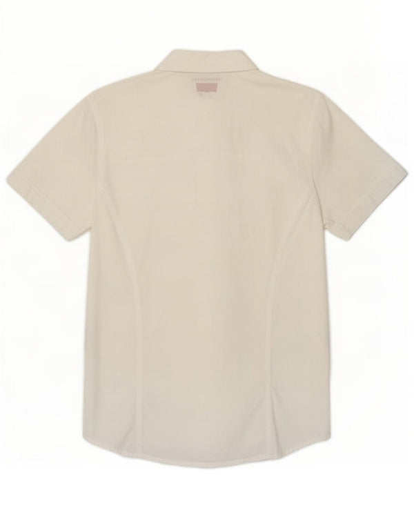 Levi's Camisa masculina de manga curta de algodão branco médio