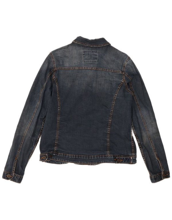 Jaqueta jeans feminina Fat Face UK 14 algodão azul médio