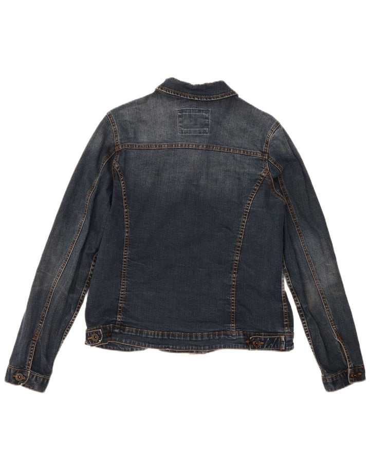 Jaqueta jeans feminina Fat Face UK 14 algodão azul médio