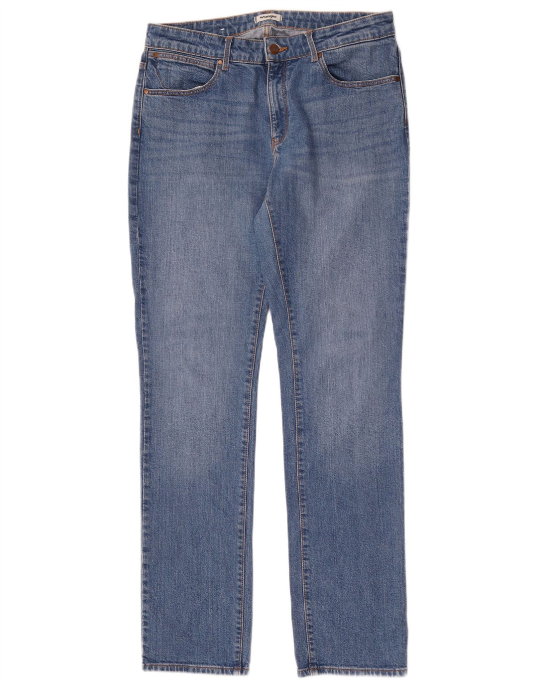 Jeans Wrangler feminino reto W30 L32 algodão azul
