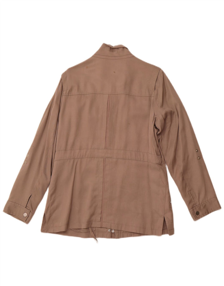 Jaqueta utilitária feminina MINT VELVET Reino Unido 14 Lyocell marrom médio