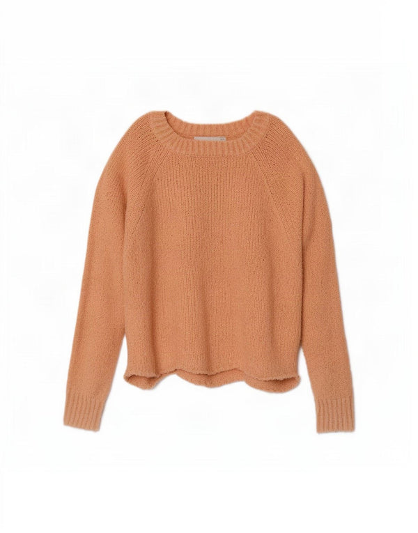 Zara Suéter feminino oversized com gola canoa e gola redonda Reino Unido 14 médio rosa