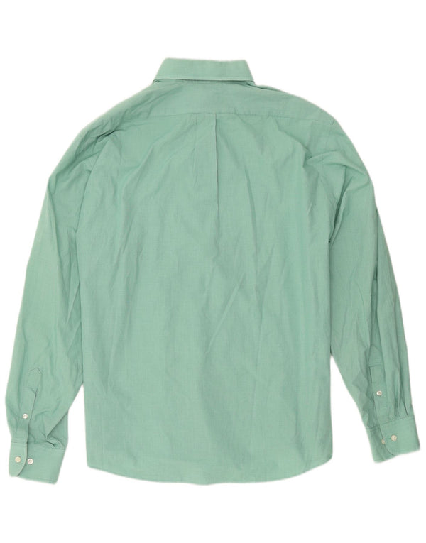 Camisa masculina Chaps Classic Fit tamanho 17 1/2 XL algodão xadrez verde