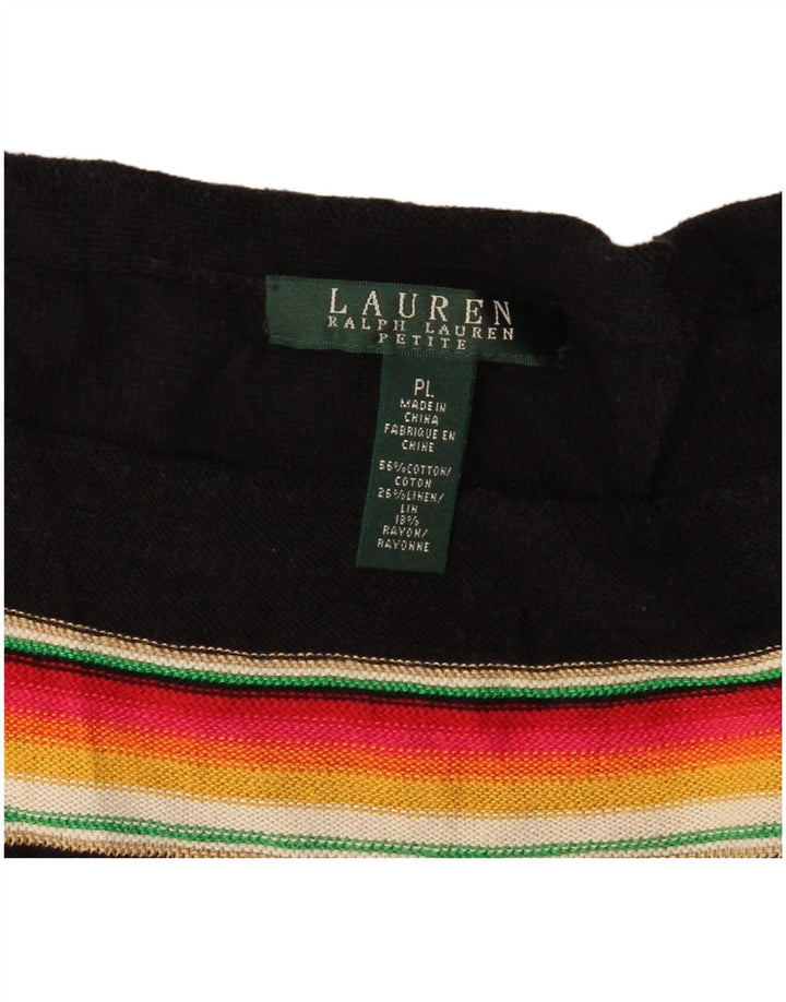Suéter feminino RALPH LAUREN com gola canoa Reino Unido 16 grande multicolorido