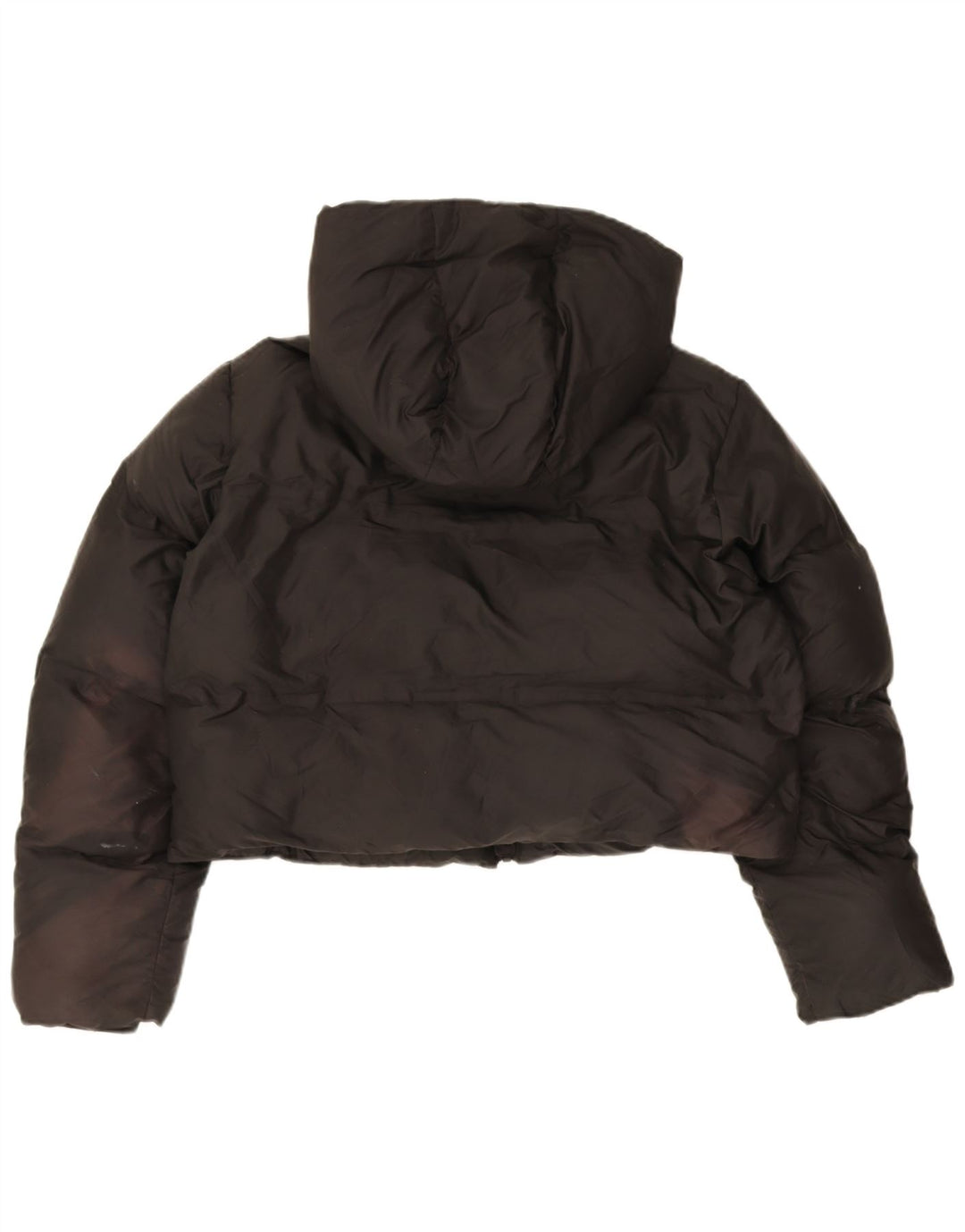 Zara Womens Crop Hooded Oversized Jaqueta Acolchoada Reino Unido 10 Pequeno Poliéster Preto