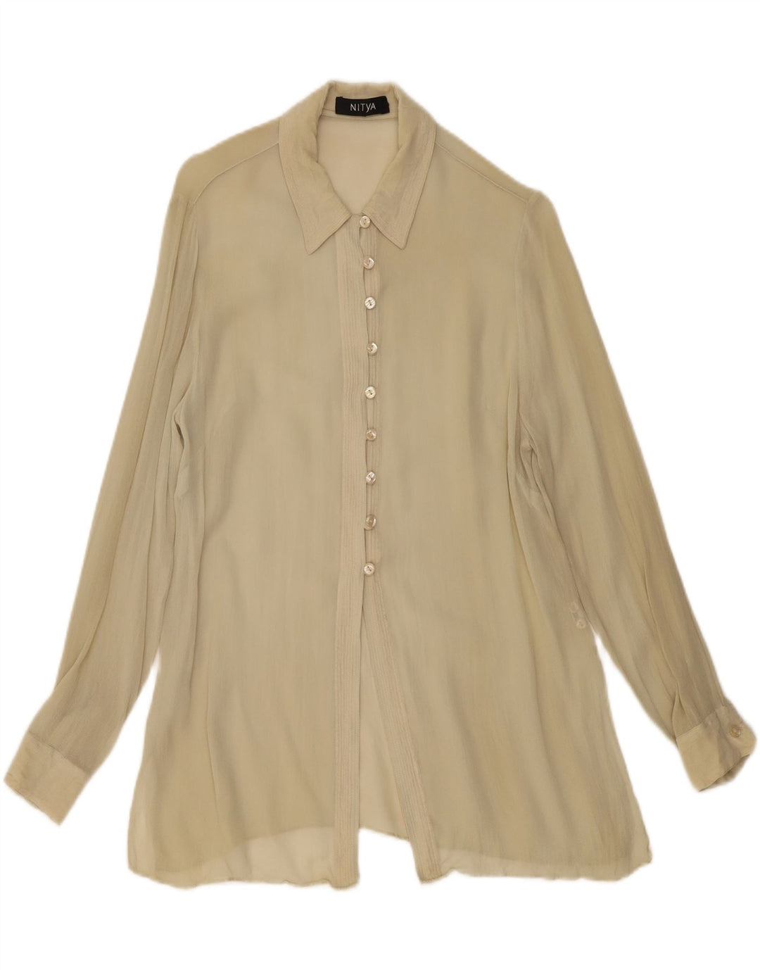 Blusa feminina Nitya transparente UE 38 viscose bege médio
