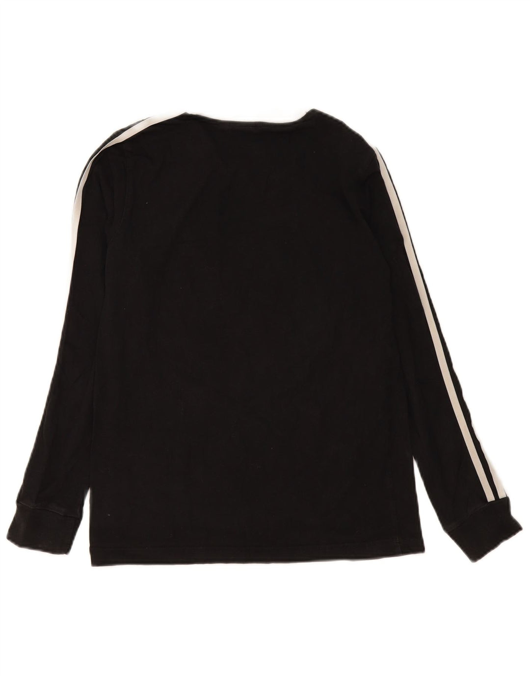 Top Feminino Adidas Manga Longa UK 10 Pequeno Algodão Preto