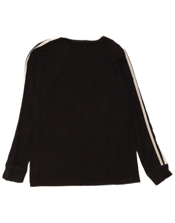 Top Feminino Adidas Manga Longa UK 10 Pequeno Algodão Preto