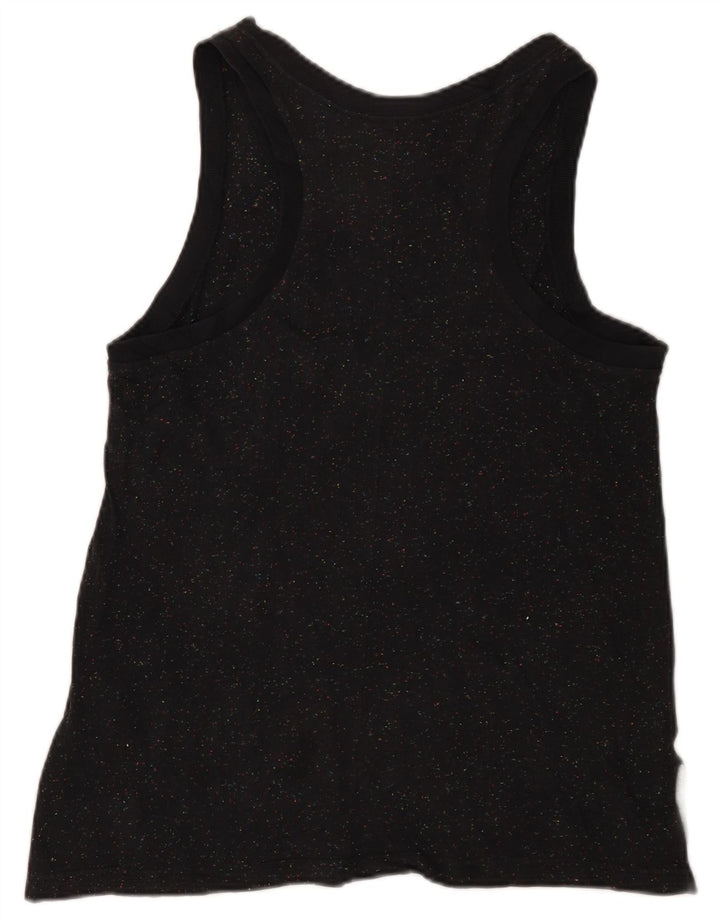 Colete gráfico feminino NIKE UK 12 médio preto manchado de algodão