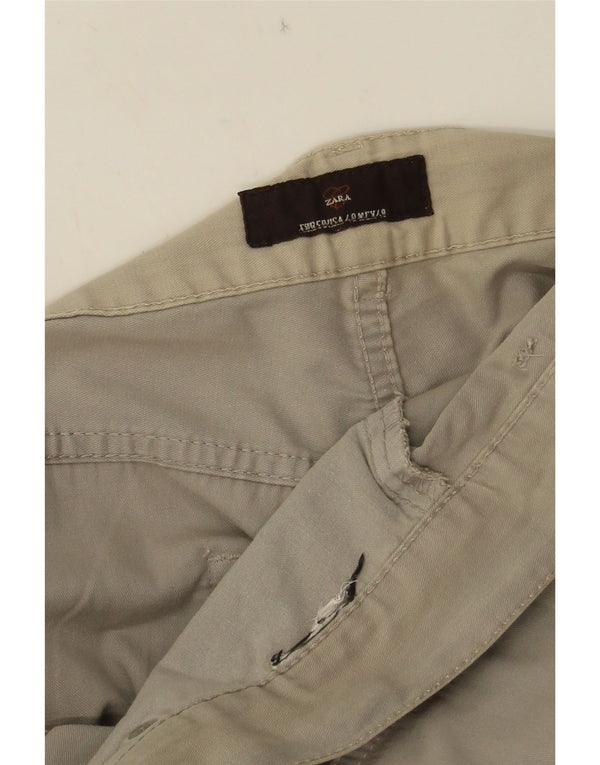 Zara Calça masculina reta casual W38 L33 cinza