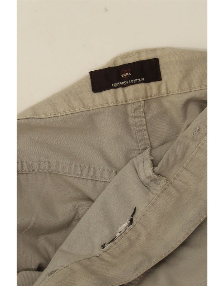 Zara Calça masculina reta casual W38 L33 cinza