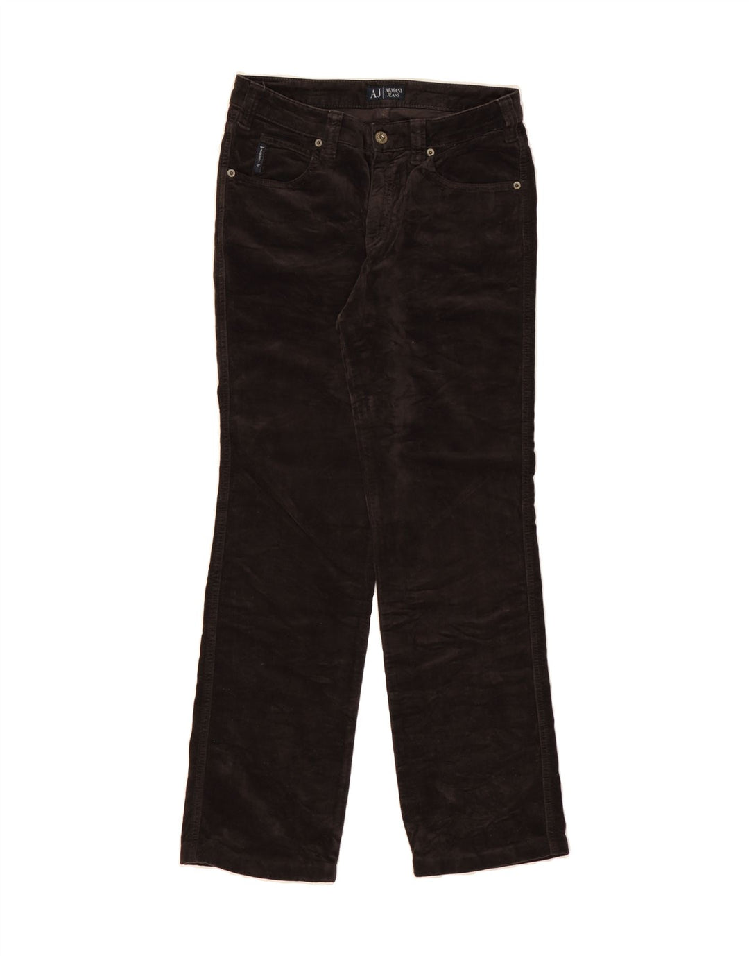 ARMANI Womens Straight Casual Trousers W29 L30 Brown Cotton Vintage Armani and Second-Hand Armani from Messina Hembry 
