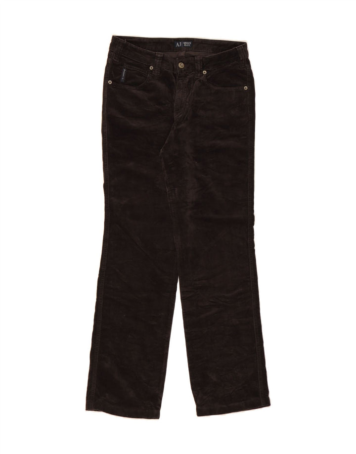 ARMANI Womens Straight Casual Trousers W29 L30 Brown Cotton Vintage Armani and Second-Hand Armani from Messina Hembry 