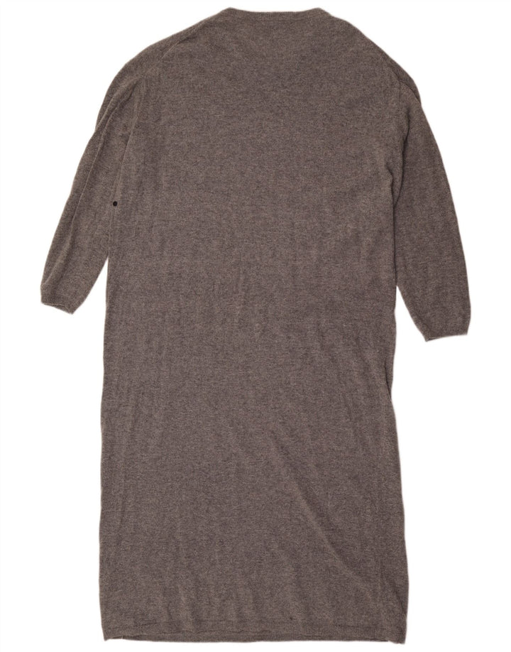 Zara Vestido feminino maxi manga comprida, Reino Unido 14 Lã cinza médio