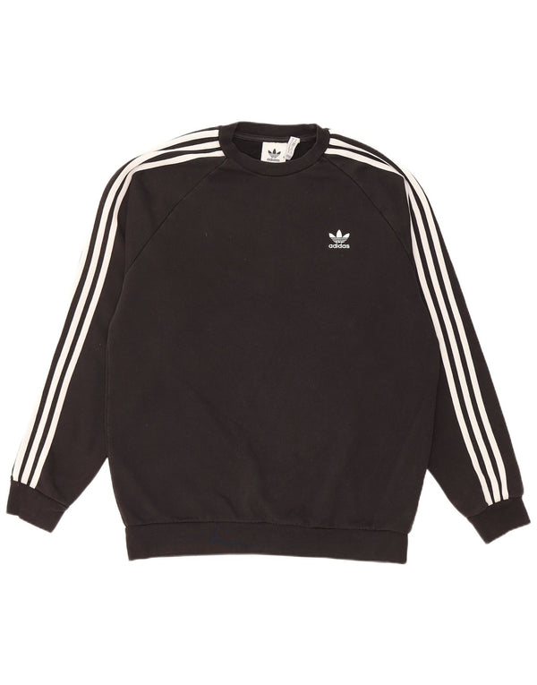 ADIDAS Mens Moletom Jumper Médio Algodão Preto