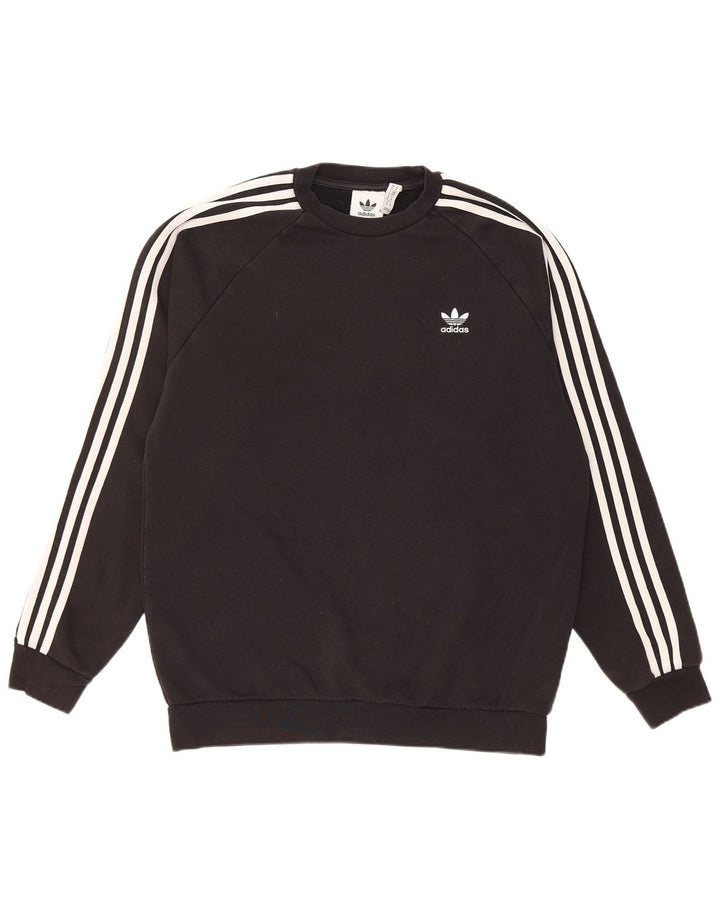 ADIDAS Mens Moletom Jumper Médio Algodão Preto