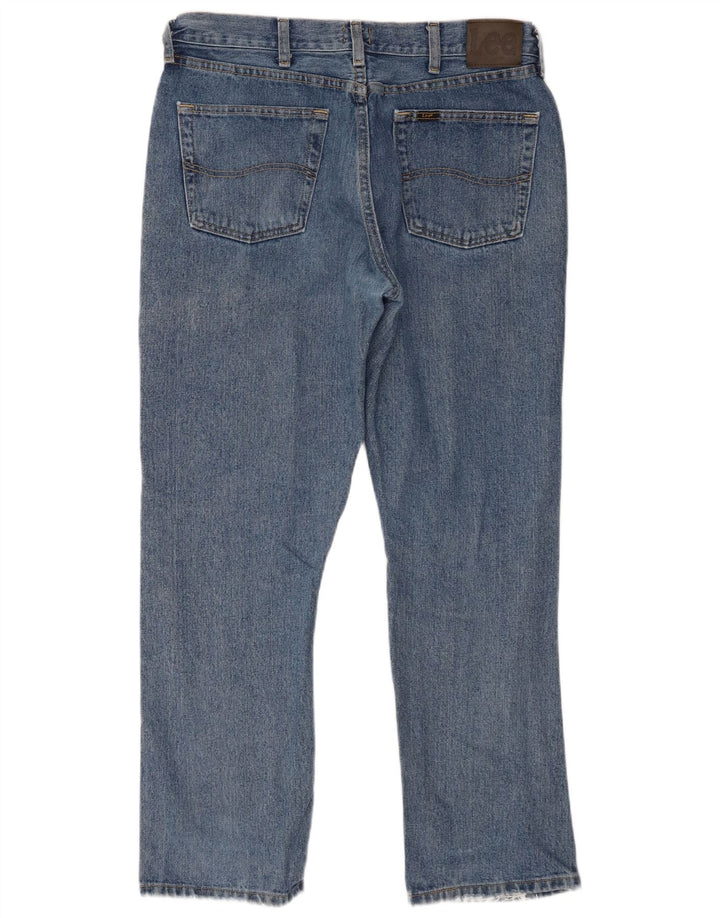 Lee Mens Straight Jeans W34 L29 Azul Algodão