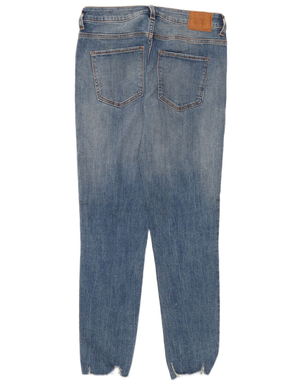 Zara Jeans skinny feminino desgastado UE 38 pequeno W28 L27 algodão azul