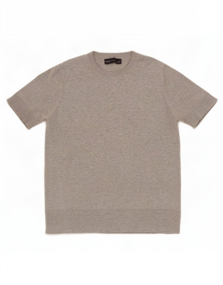 Camiseta feminina Marks & Spencer UK 8 pequena cinza