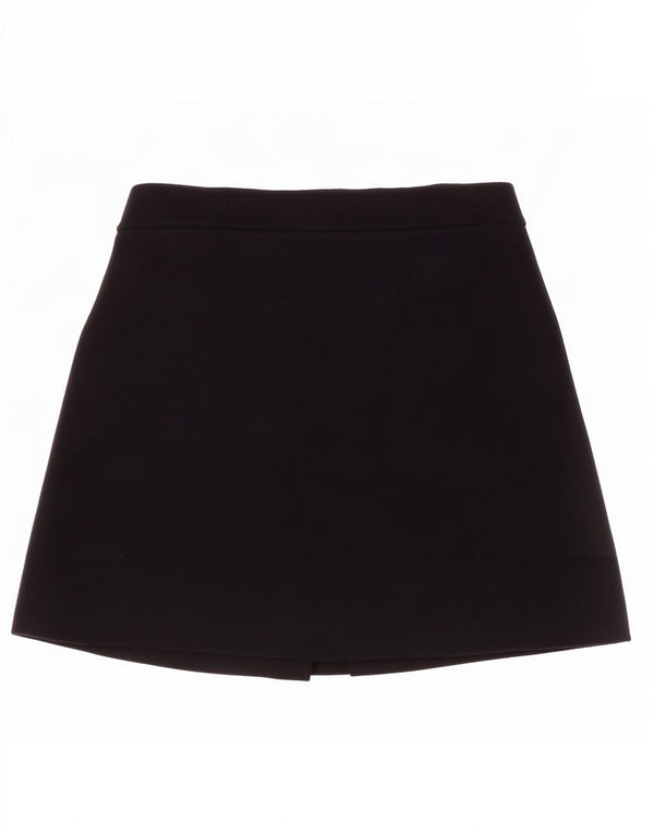 Mini saia feminina Zara pequena W26 viscose preta