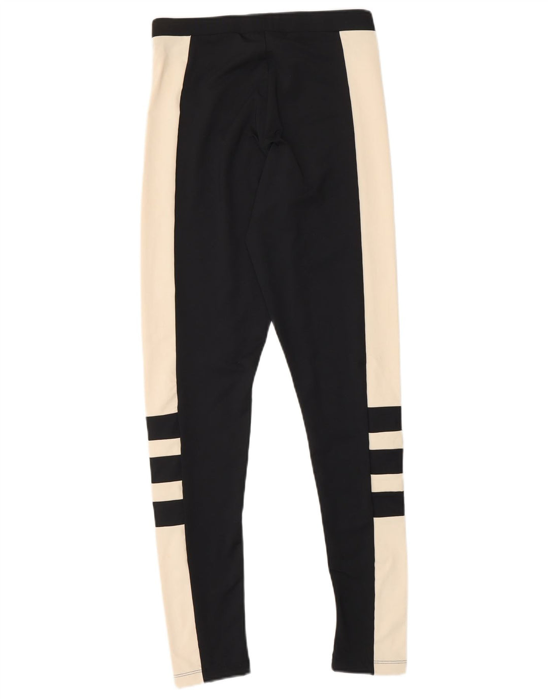 ADIDAS Womens Leggings UK 8 Small Black Colourblock Poliéster