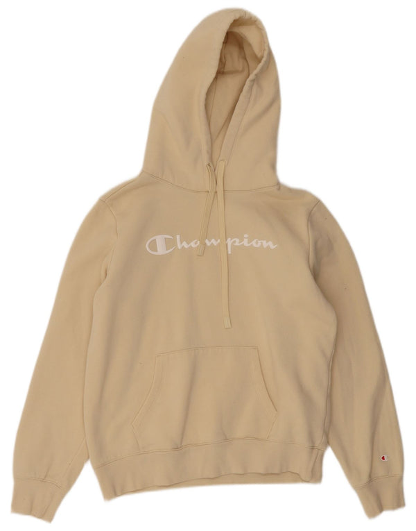Jumper com capuz gráfico masculino Champion médio algodão amarelo