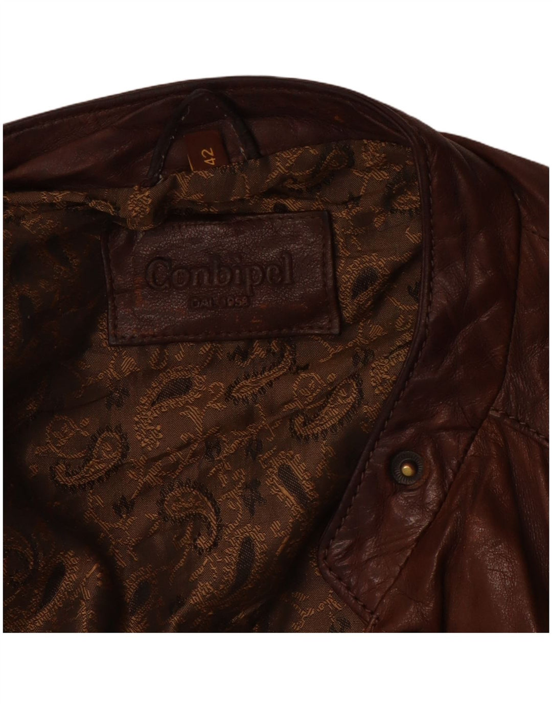Jaqueta feminina de couro cropped CONBIPEL IT 42 couro marrom médio