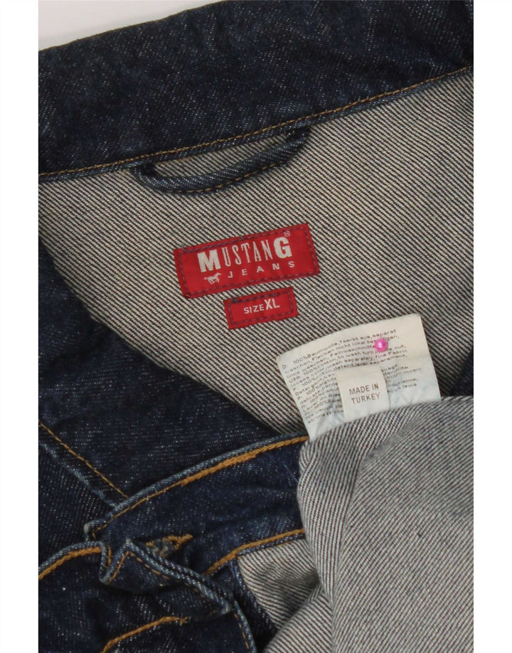 Jaqueta jeans masculina Mustang UK 42 XL algodão azul marinho