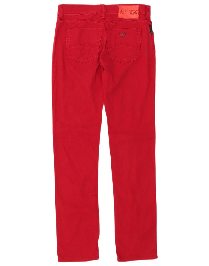 ARMANI Jeans Slim Feminino W29 L30 Algodão Vermelho