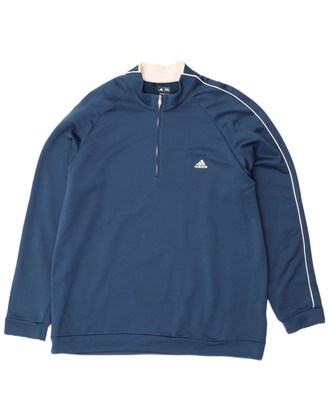 Adidas Mens Climalite Zip Neck Pullover Treino Top 2XL Azul Poliéster