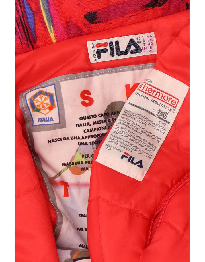 Macacão de esqui feminino Fila com capuz IT 44 médio vermelho geométrico