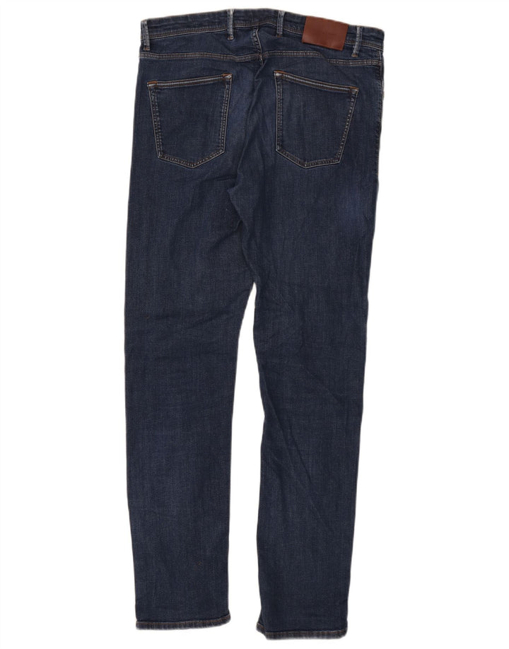 Jeans Slim Masculino Massimo Dutti EU 42 Grande W32 L30 Azul Marinho Algodão