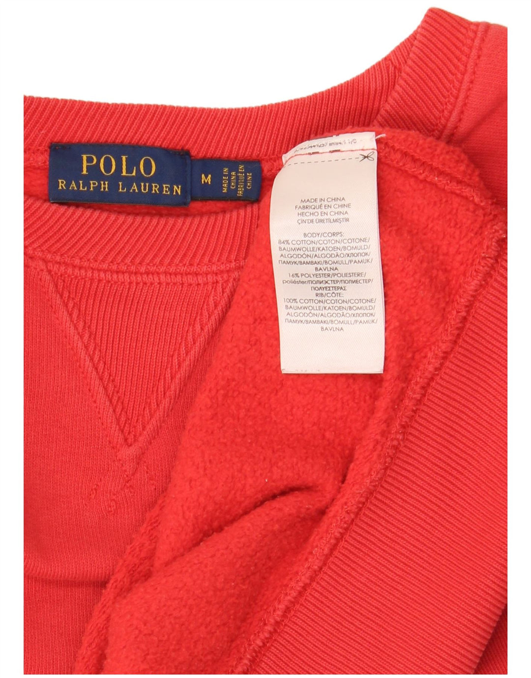 Polo Ralph Lauren moletom feminino oversized jumper UK 14 médio vermelho