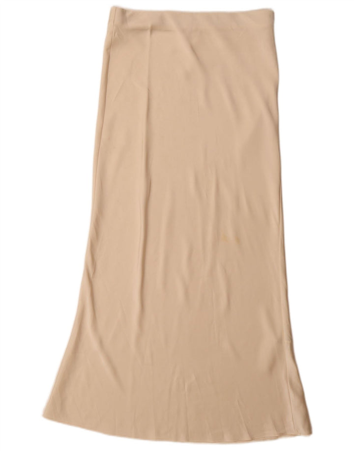 Saia maxi feminina Zara pequena W26 poliéster bege