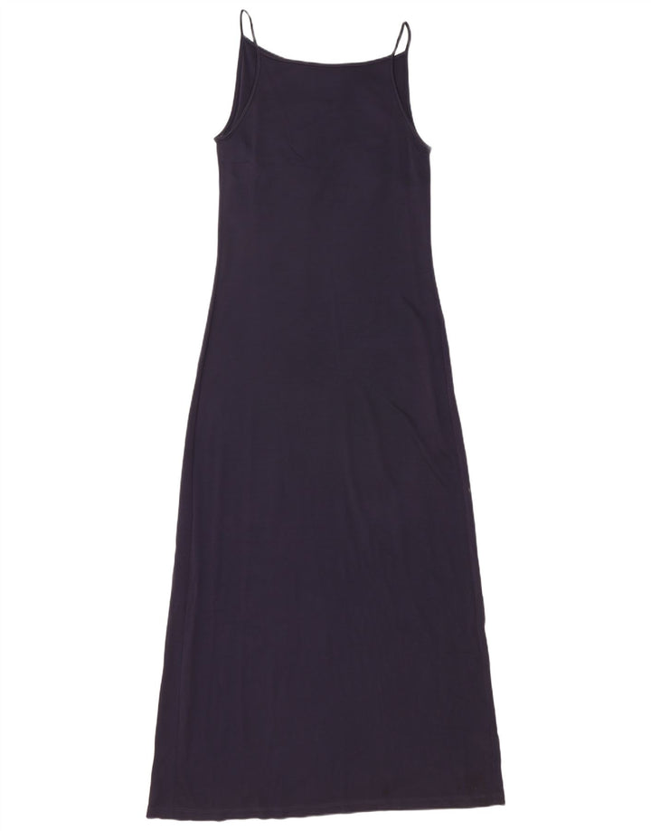 Max Mara Vestido maxi feminino UK 12 Viscose azul marinho médio