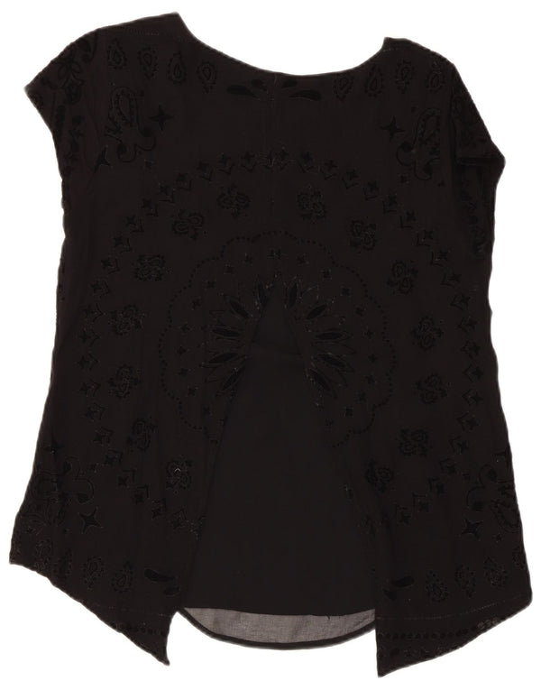 Blusa Feminina Desigual Top UK 12 Médio Preto Paisley