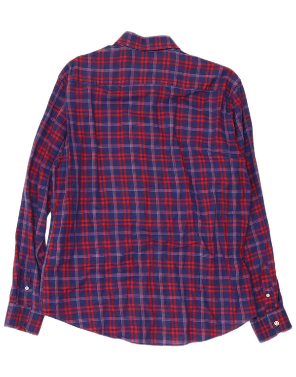 Camisa masculina Harmont & Blaine de ajuste estreito 2XL algodão xadrez azul