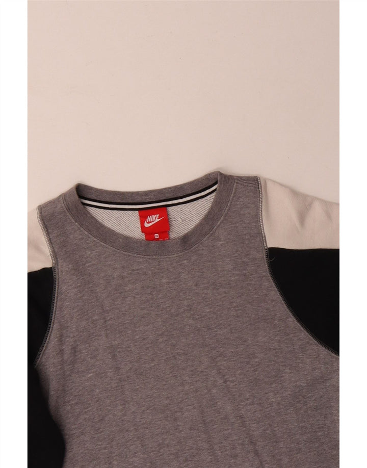 Moletom masculino Nike Jumper XS cinza colorblock algodão