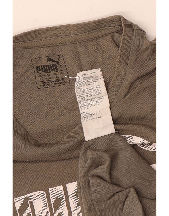 Puma Camiseta Masculina Graphic Top Pequeno Algodão Cinza