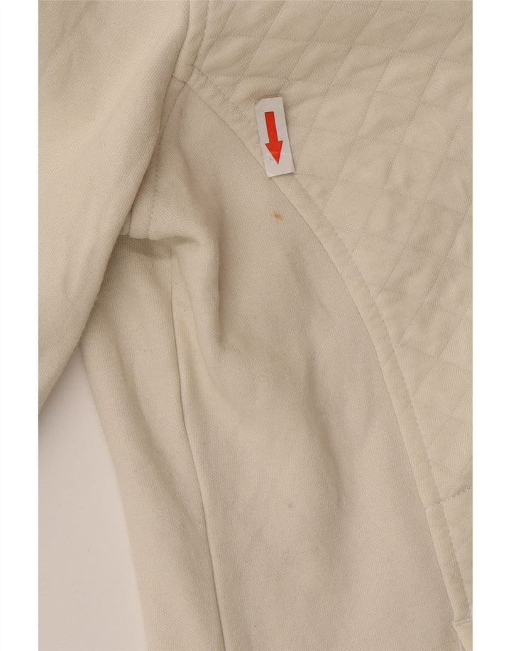 Suéter feminino L.L.Bean com zíper e gola grande, Reino Unido 10, pequeno, branco
