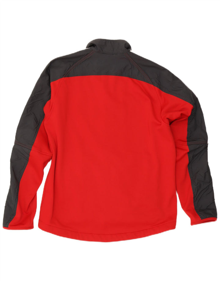 Adidas Mens Tracksuit Top Jacket UK 42/44 Grande Vermelho Colorblock Poliéster