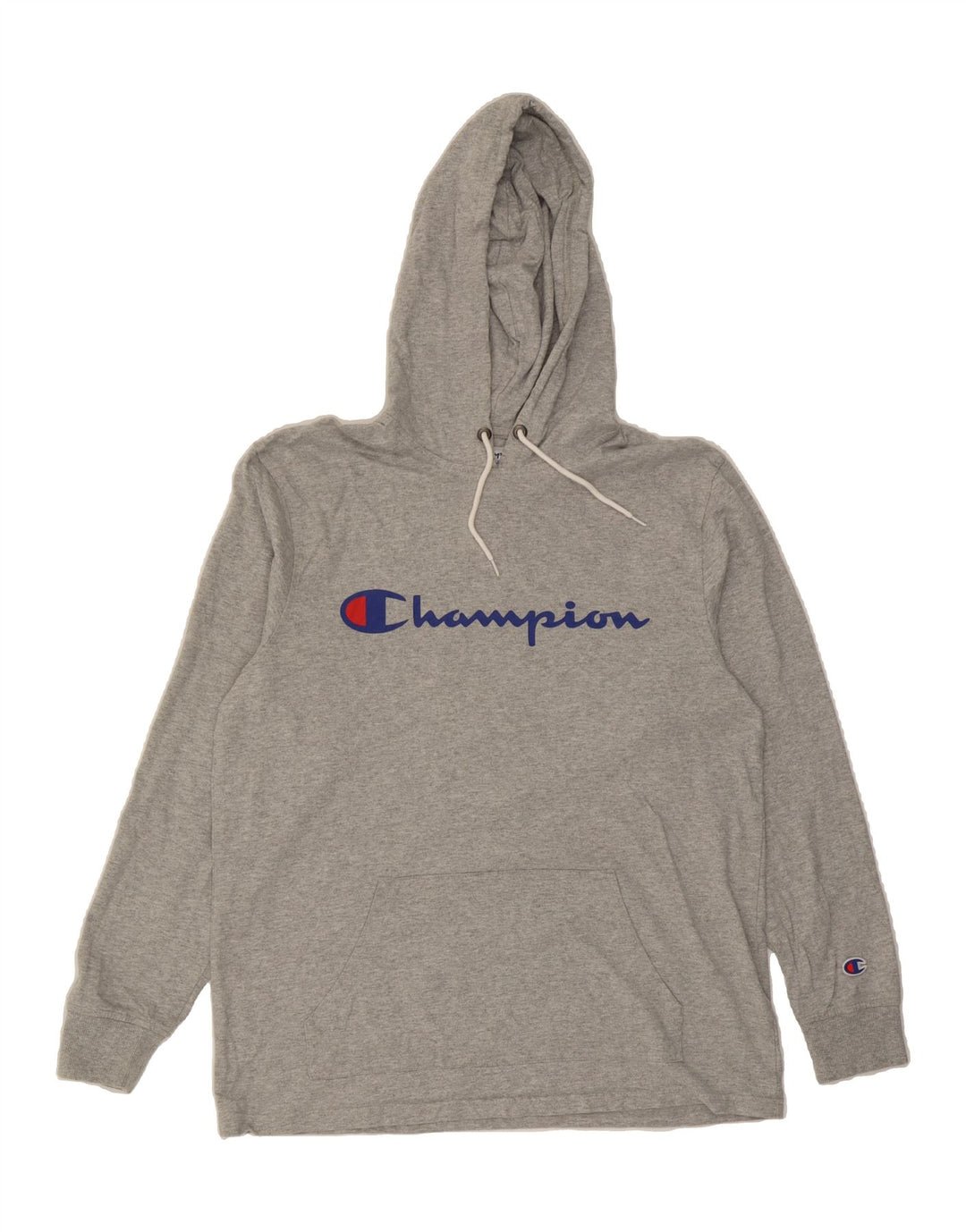 CHAMPION Womens Graphic Hoodie Jumper UK 14 Medium Grey Cotton Vintage Champion and Second-Hand Champion from Messina Hembry 