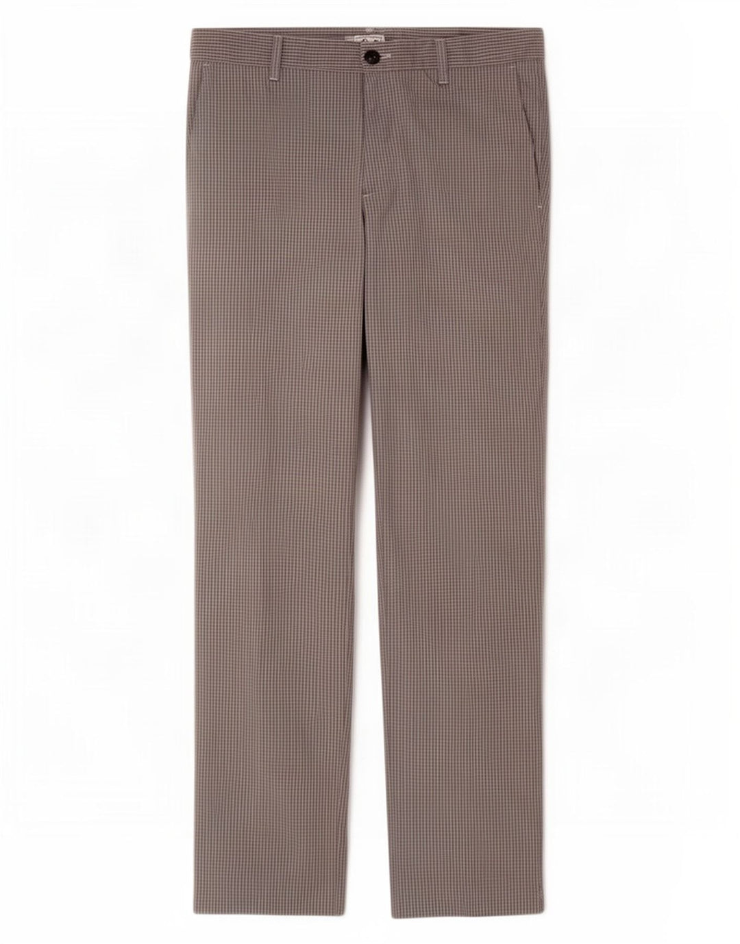 Adidas Mens Straight Chino Calças W32 L30 Cinza Gingham Poliéster