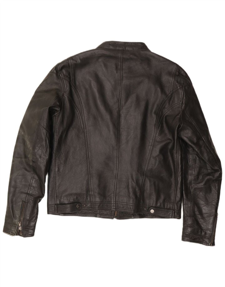 Jaqueta masculina vintage de couro Racer IT 54 XL couro preto