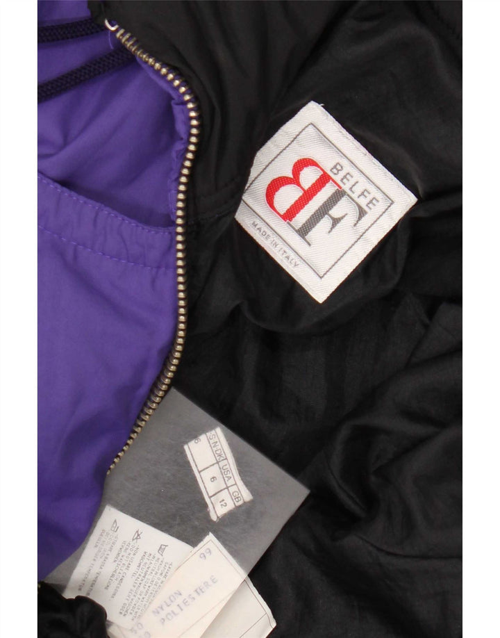 Belfe Macacão de esqui feminino UK 12 médio roxo floral nylon