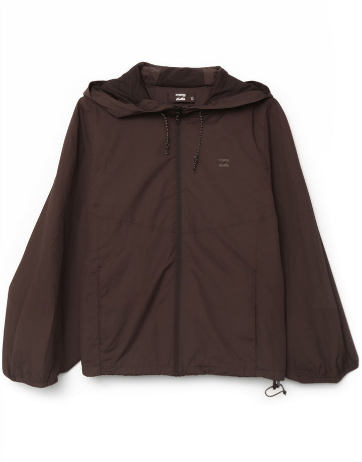 Jaqueta de chuva masculina Billabong com capuz UK 40 poliéster preto grande