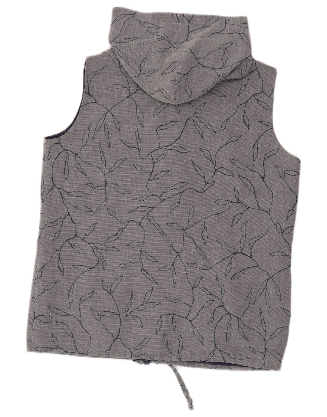 Colete com capuz feminino Max Pierre UK 14 grande poliéster floral cinza