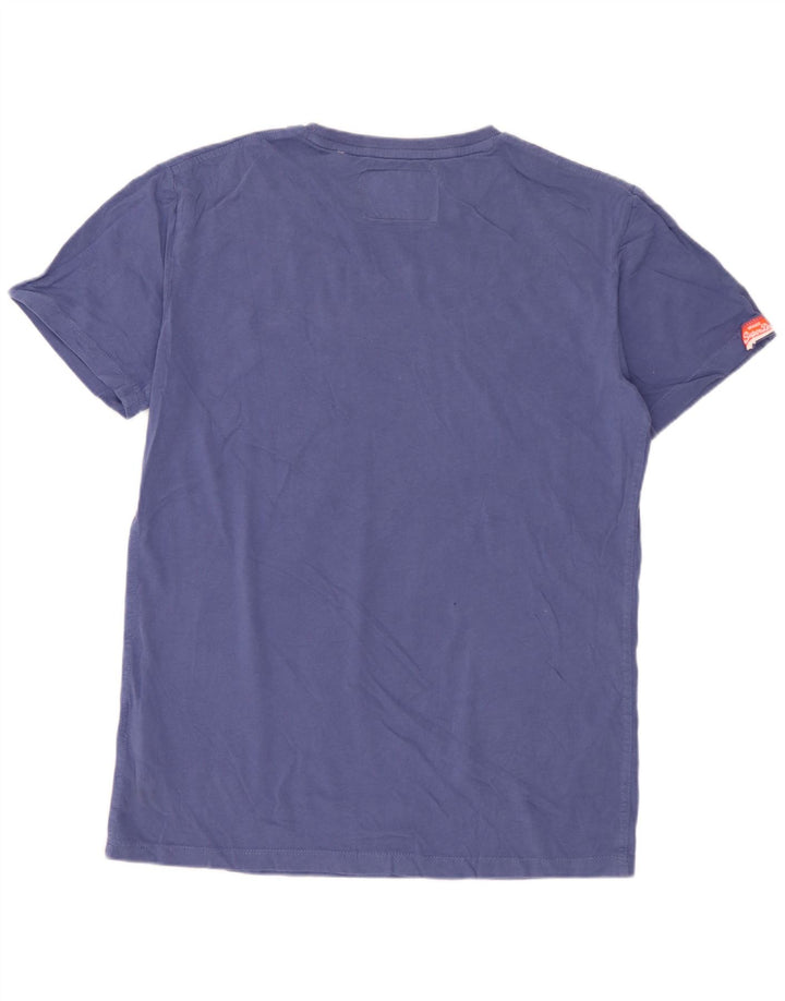Camiseta masculina SUPERDRY Top médio algodão azul